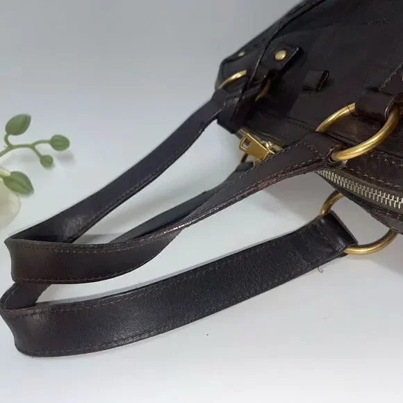 Authentic Yves Saint Laurent Brown Muse Leather Satchel - Picture 9 of 16